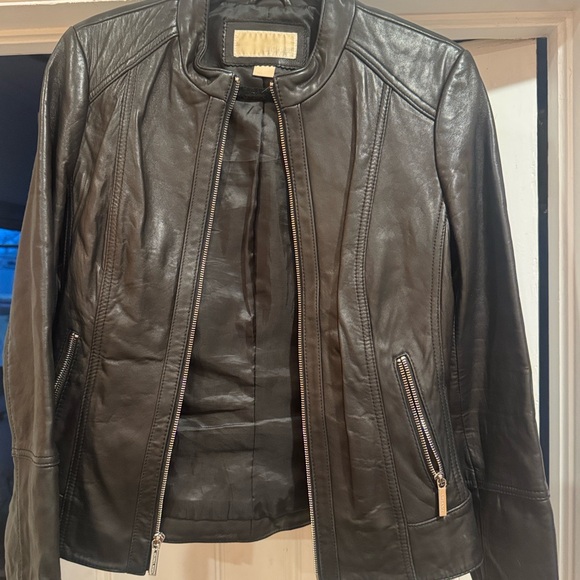 MICHAEL Michael Kors Jackets & Blazers - Michael Kord Black Leather Jacket for Women